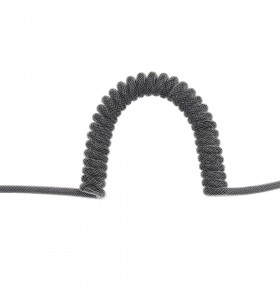 PVC wire add PP sheath and PET sleeving spring cable Crimped length 16cm  arm length 14cm 